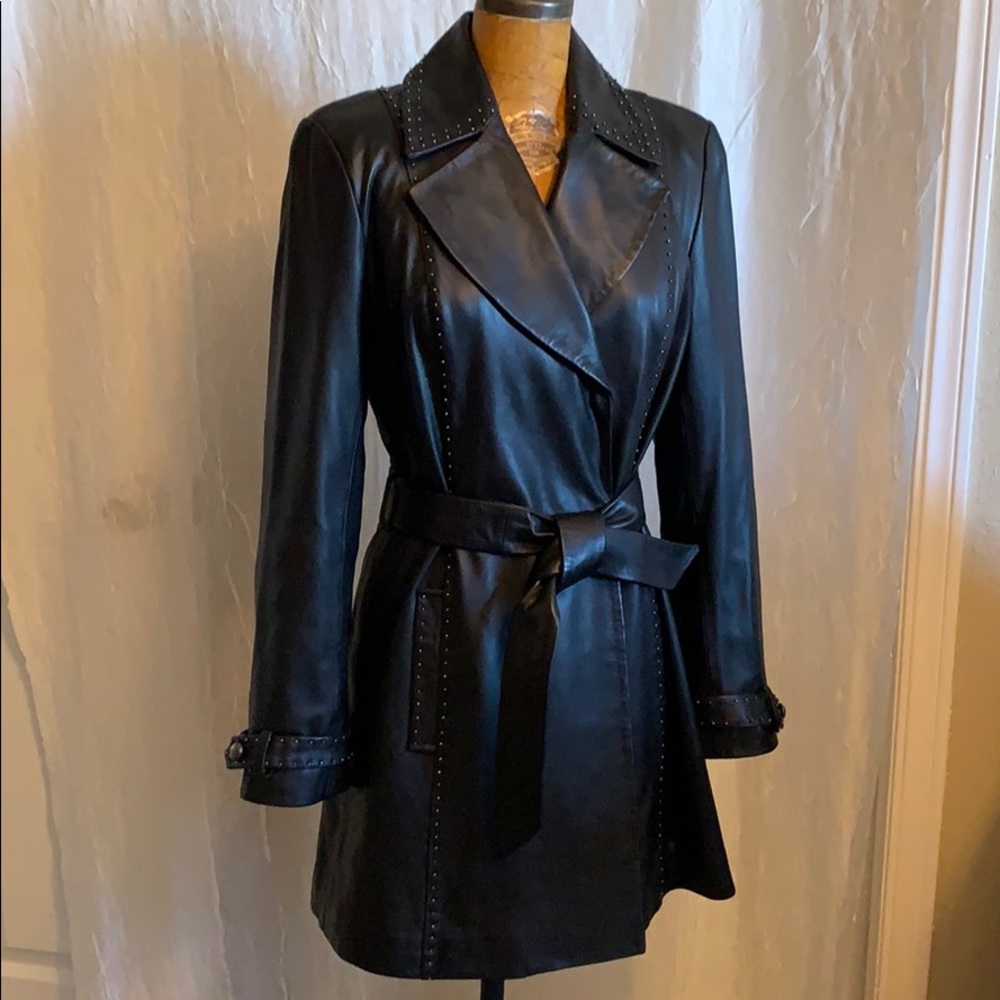 Vakko Sport Leather Coat